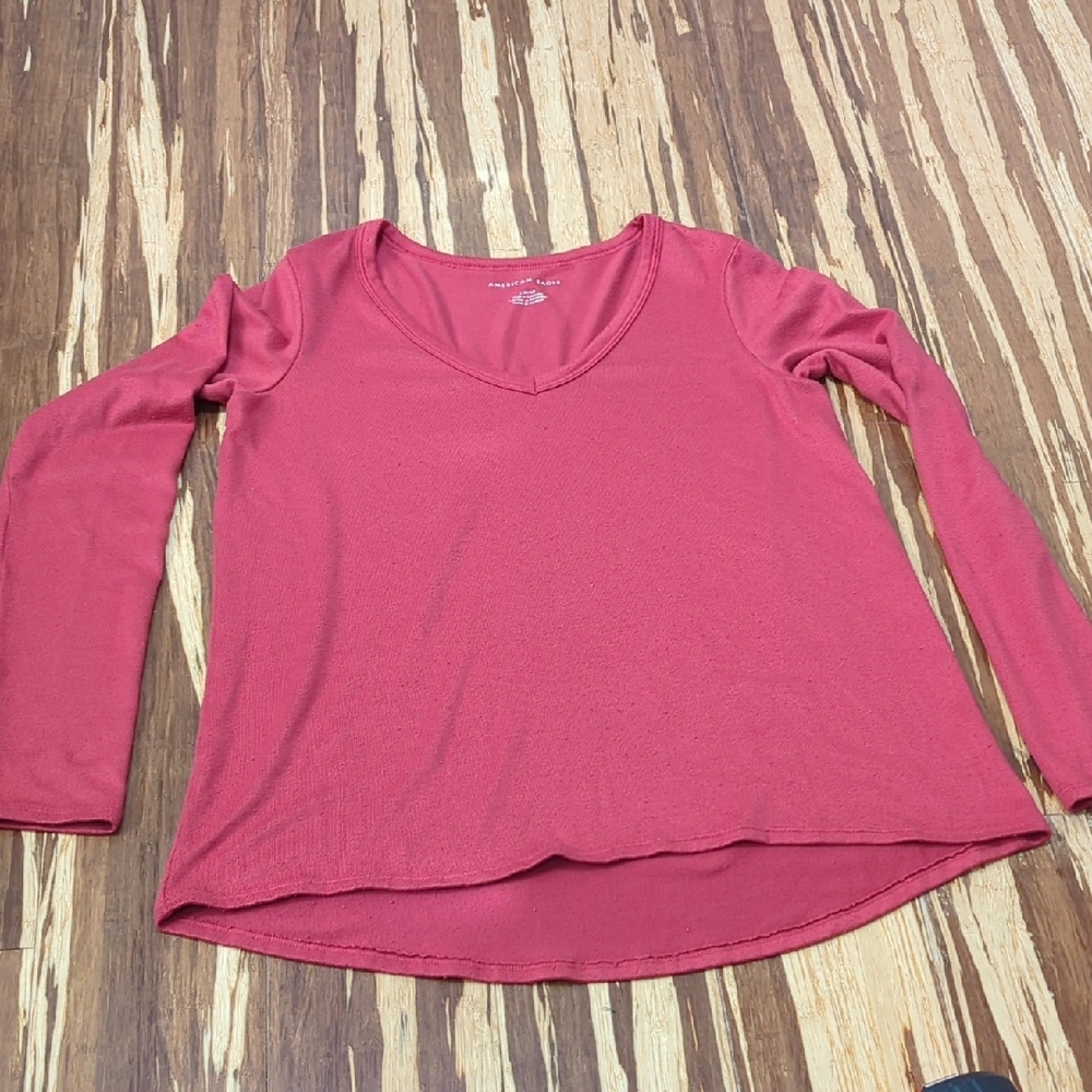 AEO Soft V-Neck Long Sleeve Top